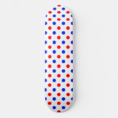 Skateboard Conception de points noirs blancs rouges bleus (Recto)