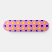 Skateboard Conception de points polka rose bleu jaune (Horz)