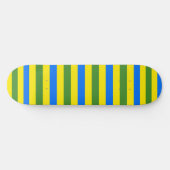 Skateboard Conception de rayures bleues vertes et jaunes (Horz)