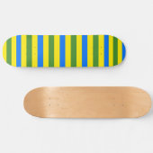 Skateboard Conception de rayures bleues vertes et jaunes (Horz)