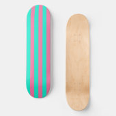 Skateboard Conception de rayures vertes à la menthe rose (Recto)
