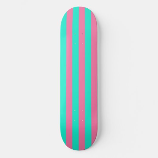 Skateboard Conception de rayures vertes à la menthe rose (Recto)