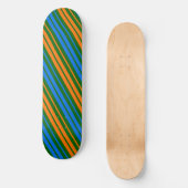 Skateboard Conception de rayures verticales orange vert bleu  (Recto)