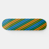 Skateboard Conception de rayures verticales orange vert bleu  (Horz)
