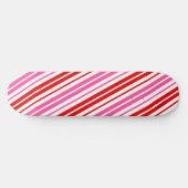 Skateboard Conception de rayures verticales rose blanc rouge (Horz)