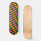 Skateboard Conception de rayures verticales vert orange rose  (Recto)