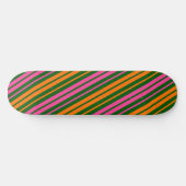 Skateboard Conception de rayures verticales vert orange rose  (Horz)