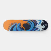 Skateboard Conception de tourbillon de vague océanique bleu e (Horz)