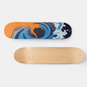 Skateboard Conception de tourbillon de vague océanique bleu e (Horz)