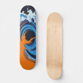 Skateboard Conception de tourbillon de vague océanique bleu e (Recto)
