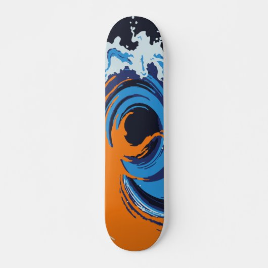 Skateboard Conception de tourbillon de vague océanique bleu e (Devant)
