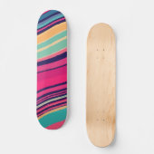 Skateboard Conception de vagues rayées abstraites colorées (Recto)