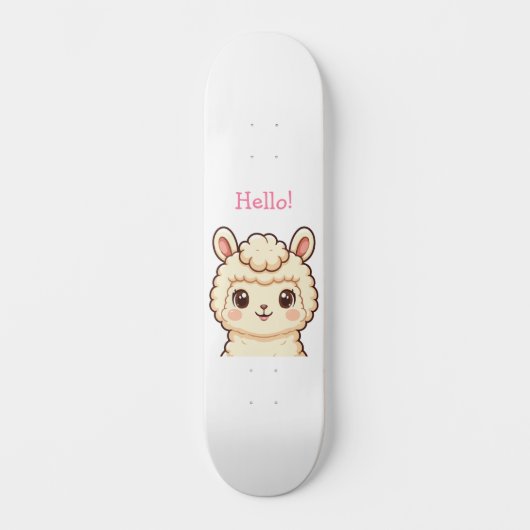 Skateboard Conception d'illustration de lama mignon (Recto)