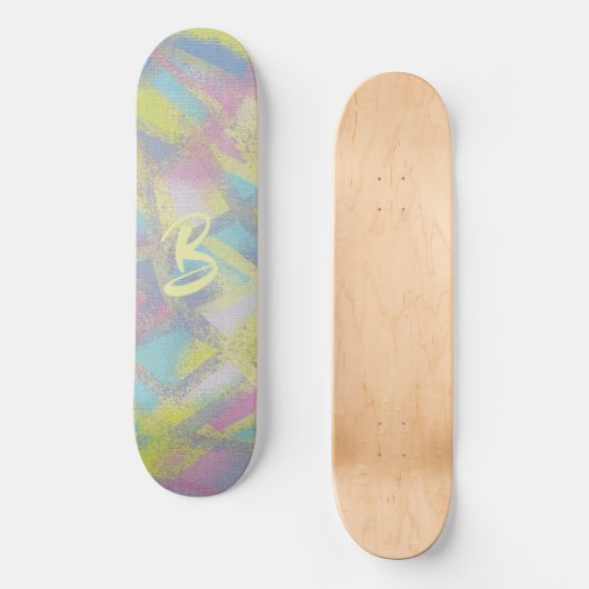 Skateboard Conception en verre texturé, bleu violet (Recto)