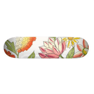 Skateboard Conception florale de jardin avec l'arrière - plan