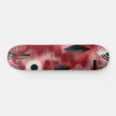 Skateboard Conception géométrique abstraite rouge vif pour pl (Horz)
