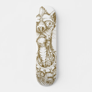 Skateboard Conception grossière de chien sur le bois