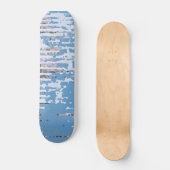 Skateboard Conception Marron Bleu Rustique Patiné (Recto)