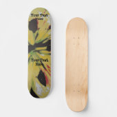 Skateboard conception moderne originale jaune noire d'art (Recto)