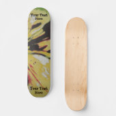 Skateboard conception moderne originale jaune noire d'art (Recto)