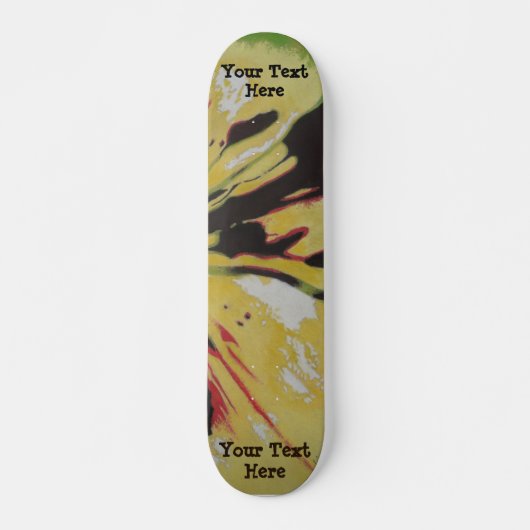 Skateboard conception moderne originale jaune noire d'art (Devant)
