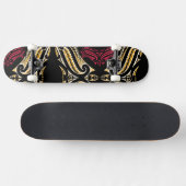 Skateboard Conception traditionnelle maorie de moko en jaune (Horz)