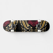 Skateboard Conception traditionnelle maorie de moko en jaune (Horz)