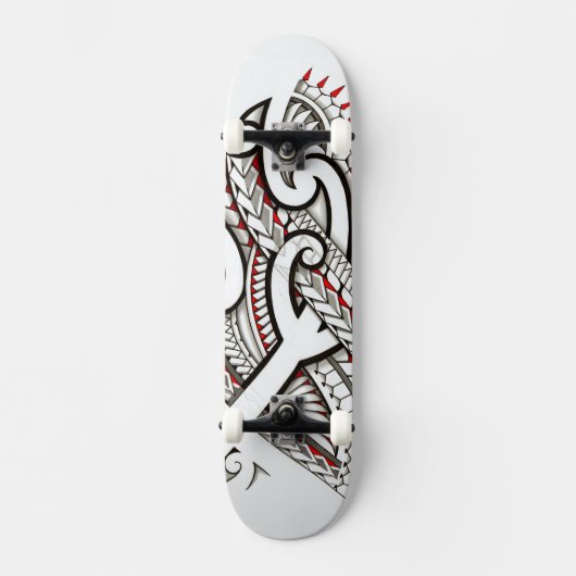 Skateboard Conception tribale maorie contemporaine avec des (Recto)
