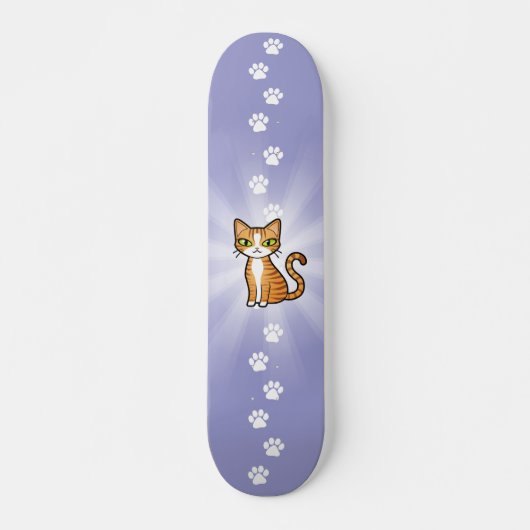 Skateboard Concevez votre propre chat de bande dessinée (Devant)