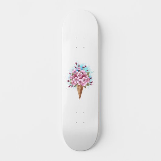 Skateboard Cône rose Sakura crème glacée gaufre (Recto)