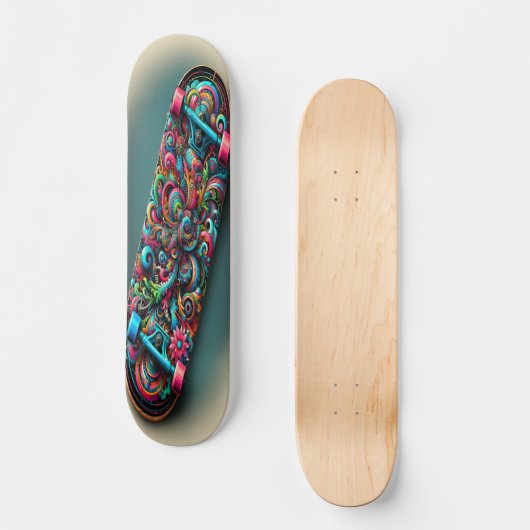 Skateboard "Confluence colorée" (Recto)