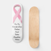 SKATEBOARD CONSCIENCE ROSE DE CANCER DU SEIN DE RUBAN : (Recto)