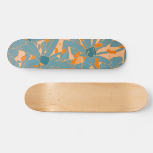 Skateboard Contemporary Leaf Design Peach (Horz)