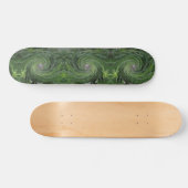 Skateboard Cool Abstrait Retro Chartreuse Green Floral Swirl (Horz)