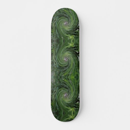 Skateboard Cool Abstrait Retro Chartreuse Green Floral Swirl (Devant)