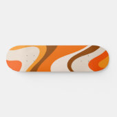 Skateboard Cool Abstrait Rétro Contemporain Wavy Orange (Horz)
