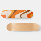 Skateboard Cool Abstrait Rétro Contemporain Wavy Orange (Horz)