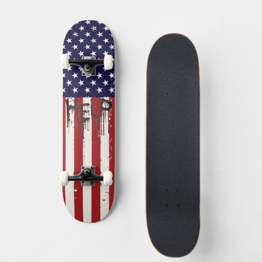 Skateboard Cool American Flag Help Skateboard! (Recto)