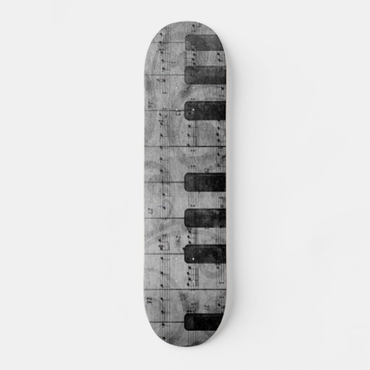 Skateboard Cool antique grunge, effet piano notes musicales (Recto)