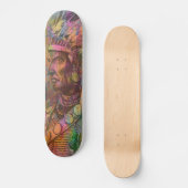 Skateboard Cool antique native amérindienne couleur clipart (Recto)