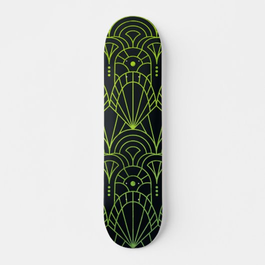 Skateboard Cool Art déco moderne Motif noir (Devant)