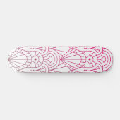 Skateboard Cool Art déco moderne Motif rose blanc (Horz)