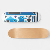 skateboard cool avec graphisme monstre bleu (Horz)