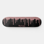Skateboard Cool Black Rose Rose Parties scintillant or Épercé (Horz)