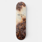 Skateboard Cool brun rouille texture métallique Votre nom (Recto)