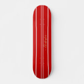 Skateboard Cool classique Red and White Racing Stripes Monogr (Devant)