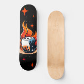 Skateboard cool de poux et feu street art (Recto)