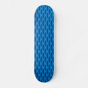 Skateboard Cool Deep Ocean Blue Répétition Ovals Carrelé Moti