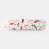 Skateboard Cool Floral japonais Koi poisson (Horz)