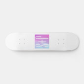 Skateboard Cool Géométrique rose et pourpre | Initiales de co (Horz)